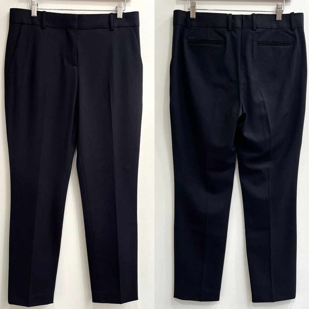 Everlane black wool stretch trousers pants straight leg ankle women’s size 8